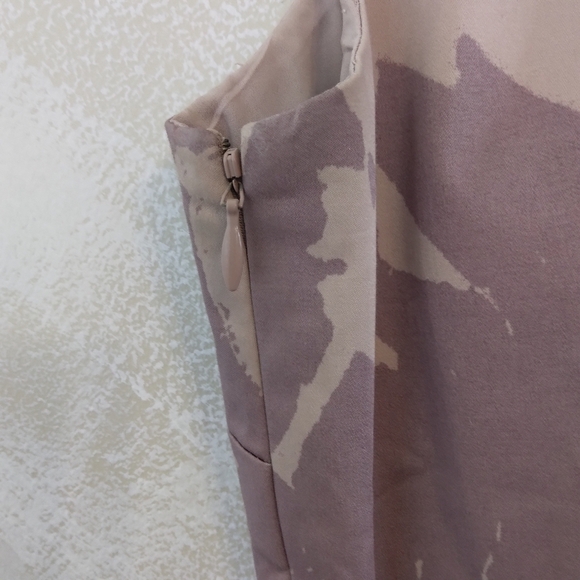 8 Petite POCKETS Ann Taylor LOFT Purple Dress Knee Length Sleeveless Abstract - Picture 5 of 10